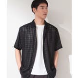 ブラック(019) | 【洗濯機OK】格子柄メッシュ半袖シャツ | THE SHOP TK