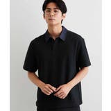 ネイビー(094) | 【洗濯機OK】デニム襟 半袖ポロシャツ | THE SHOP TK