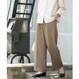 モカブラウン(042) | 《SS-LLサイズ》ストレッチ美脚イージーワイドパンツ【防シワ/洗濯機洗い可】 | OPAQUE.CLIP