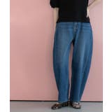 ブルー(093) | ストレッチバレルレッグデニム【洗濯機洗い可】 | OPAQUE.CLIP