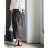 ブラウン(744) | ストレッチダブルポケットタイトスカート【洗える】 | OPAQUE.CLIP