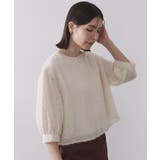 前後2WAY シアーフリンジジャカードブラウス【洗濯機OK】 | OPAQUE.CLIP | 詳細画像1 