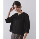 前後2WAY シアーフリンジジャカードブラウス【洗濯機OK】 | OPAQUE.CLIP | 詳細画像12 