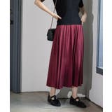 ボルドー(864) | フェイクスウェードプリーツスカート【静電気防止加工/洗濯機OK】 | OPAQUE.CLIP
