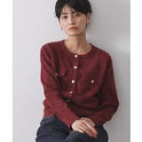 ボルドー(064) | モールニットクルーカーディガン【洗濯機OK】 | OPAQUE.CLIP