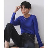 ブルー(093) | シアーリブニット【洗濯機OK】 | OPAQUE.CLIP