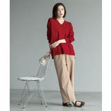 ウォームタッチ イージーワイドパンツ【洗濯機洗OK/ストレッチ】≪SS～LL≫ | OPAQUE.CLIP | 詳細画像16 