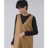 スエードライクVネックジャンドレ【洗濯機OK】 | OPAQUE.CLIP | 詳細画像1 