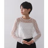 チュールフラワー刺繍シアートップス【洗濯機洗い可】 | OPAQUE.CLIP | 詳細画像1 