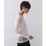 チュールフラワー刺繍シアートップス【洗濯機洗い可】 | OPAQUE.CLIP | 詳細画像6 