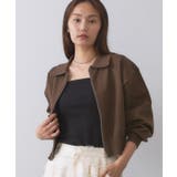 ブラウン(044) | 襟付きZIPアップニットカーディガン【洗濯機洗い可/抗ピル】 | OPAQUE.CLIP