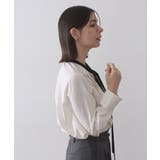 バイカラーボウタイブラウス【洗濯機OK】 | OPAQUE.CLIP | 詳細画像1