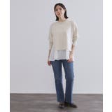 《ツインセット》リラクシーサイドスリットニット×ドッキングタンク【洗濯機洗い可】 | OPAQUE.CLIP | 詳細画像28 