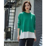 《ツインセット》リラクシーサイドスリットニット×ドッキングタンク【洗濯機洗い可】 | OPAQUE.CLIP | 詳細画像22 