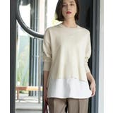 オフホワイト(503) | 《ツインセット》リラクシーサイドスリットニット×ドッキングタンク【洗濯機洗い可】 | OPAQUE.CLIP