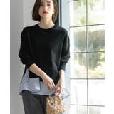 ブラック(519) | 《ツインセット》リラクシーサイドスリットニット×ドッキングタンク【洗濯機洗い可】 | OPAQUE.CLIP