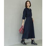 ネイビー(094) | ウールライクフィット&フレアワンピース【洗濯機OK】 | OPAQUE.CLIP