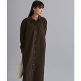 ブラウン(044) | 【es】ダブルポケットロングシャツワンピース【洗濯機OK】 | OPAQUE.CLIP
