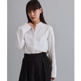 【es】ブザム切替バンドカラーシャツブラウス【洗濯機OK 防シワ UVケア | OPAQUE.CLIP | 詳細画像3 