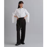 【es】ブザム切替バンドカラーシャツブラウス【洗濯機OK 防シワ UVケア | OPAQUE.CLIP | 詳細画像7 