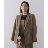 ブラウン(243) | グレンチェックダブルジャケット/セットアップ対応可【洗える】 | OPAQUE.CLIP