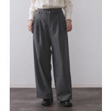 チャコールグレー(014) | ベルト付きタックワイドパンツ【洗濯機OK】 | OPAQUE.CLIP