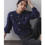 ネイビー(094) | ビジューニットトップス【洗える】 | OPAQUE.CLIP