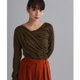 ブラウン(044) | 【es】アシメドレープカットソー【洗濯機OK】 | OPAQUE.CLIP