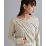 ライトベージュ(051) | 【es】アシメドレープカットソー【洗濯機OK】 | OPAQUE.CLIP