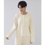 スナップボタン ダブルフェイス配色ニットカーディガン【洗濯機OK】 | OPAQUE.CLIP | 詳細画像24