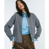 スナップボタン ダブルフェイス配色ニットカーディガン【洗濯機OK】 | OPAQUE.CLIP | 詳細画像1