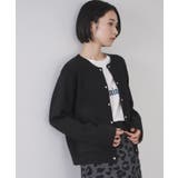 ブラック(019) | スナップボタン ダブルフェイス配色ニットカーディガン【洗濯機OK】 | OPAQUE.CLIP