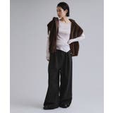 【es】ハイウエストタックワイドパンツ【洗濯機洗い可】 | OPAQUE.CLIP | 詳細画像3 