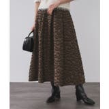 ブラウン(043) | フェザージャカードタックフレアスカート【洗濯機OK】 | OPAQUE.CLIP