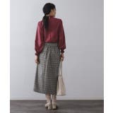 チェックツイード ラップ風ナロースカート【洗濯機OK】 | OPAQUE.CLIP | 詳細画像3 
