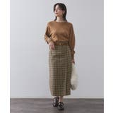 チェックツイード ラップ風ナロースカート【洗濯機OK】 | OPAQUE.CLIP | 詳細画像9 