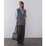 ツイードVネックベスト【洗濯機OK】 | OPAQUE.CLIP | 詳細画像6 