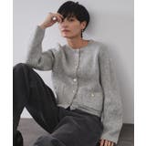 グレー(012) | ビジューボタンニットカーディガン【洗える】 | OPAQUE.CLIP