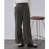 チャコールグレー(314) | ラメストライプワイドパンツ【洗濯機OK】 | OPAQUE.CLIP