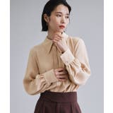 ライトベージュ(051) | 【es】ビックカラーブラウス【洗濯機OK】 | OPAQUE.CLIP