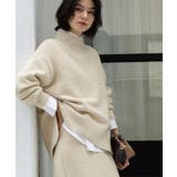 ベージュ(652) | ラメスパンコールハイネックニット/セットアップ対応可【洗濯機OK】 | OPAQUE.CLIP