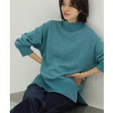 ブルーグリーン(697) | ラメスパンコールハイネックニット/セットアップ対応可【洗濯機OK】 | OPAQUE.CLIP