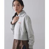 ロゴ刺繍ハーフジップトップス【洗濯機OK】 | OPAQUE.CLIP | 詳細画像1 