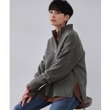 チャコールグレー(014) | ハーフジップミドルゲージニット【洗濯機OK】 | OPAQUE.CLIP