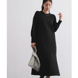 ブラック(019) | 裾フレアニットワンピース【洗濯機OK/抗ピル】 | OPAQUE.CLIP