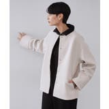 ウールライクメルトン ノーカラーコート【洗濯機OK】 | OPAQUE.CLIP | 詳細画像9 