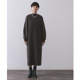 チャコールグレー(014) | ストレッチメルトンキーネックワンピ【洗濯機OK】 | OPAQUE.CLIP