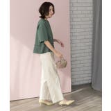 《S-LLサイズ》ストレッチベイカーワイドパンツ【洗濯機洗い可】 | OPAQUE.CLIP | 詳細画像8