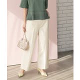 アイボリー(004) | 《S-LLサイズ》ストレッチベイカーワイドパンツ【洗濯機洗い可】 | OPAQUE.CLIP