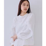 ホワイト(001) | 《美人百花掲載》プリーツフリルスリーブブラウス【洗濯機洗い可】 | OPAQUE.CLIP